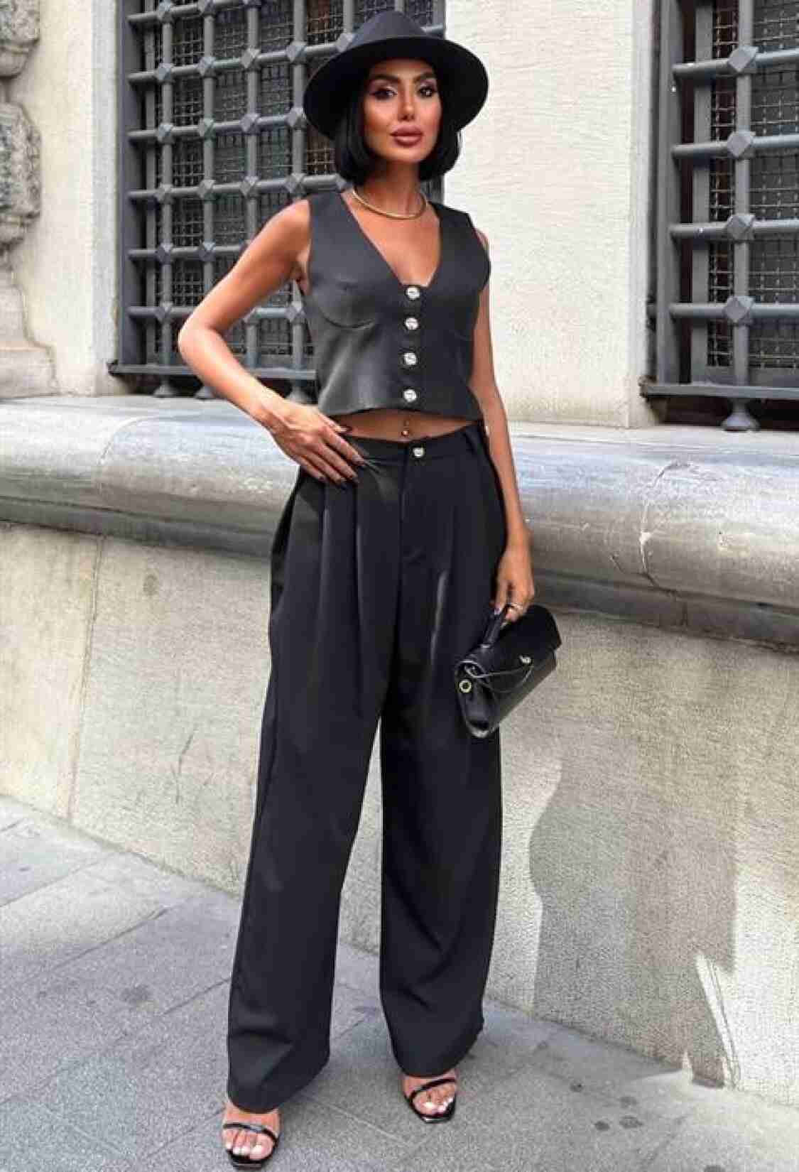 ElegantSet With Palazzo Pants And V-Neck Top - Brand: Sobe Istanbul - Women & Kids, Baby Clothes Wholesale - TheBS Women