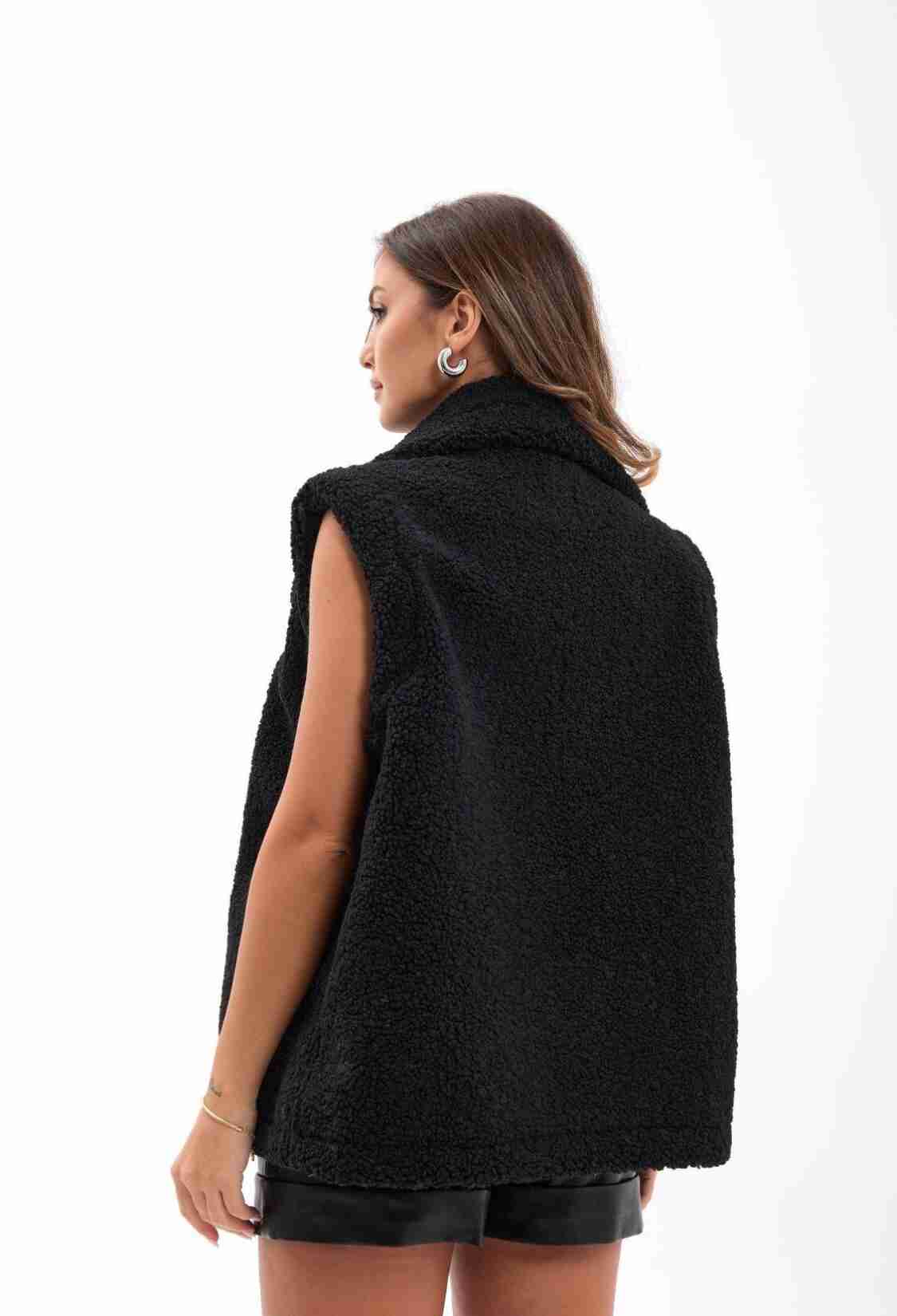 Oversized Fit Casual Zip-Up Vest - Brand: Fame - Women & Kids, Baby Clothes Wholesale - TheBS Women