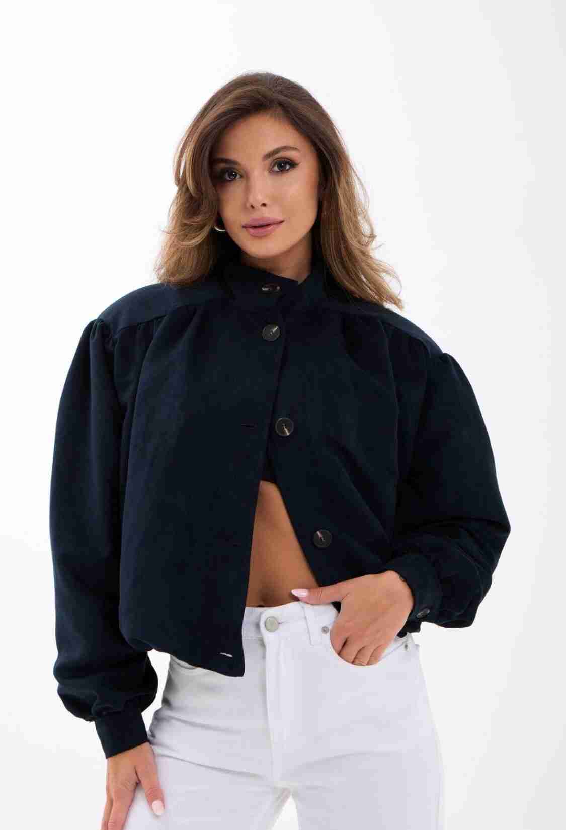 Overshirt Jacket With Band Collar - Brand: Fame - Women & Kids, Baby Clothes Wholesale - TheBS Women