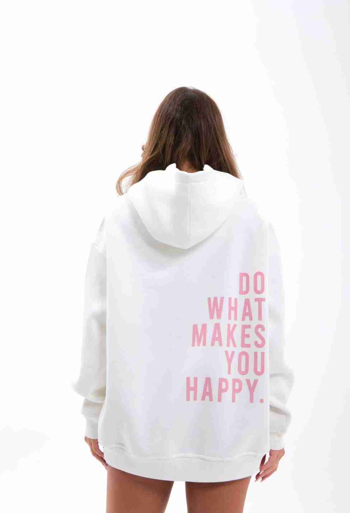 White Casual Streetwear Sweatshirt With Hooded Neck - Brand: Fame - Women & Kids, Baby Clothes Wholesale - TheBS Women