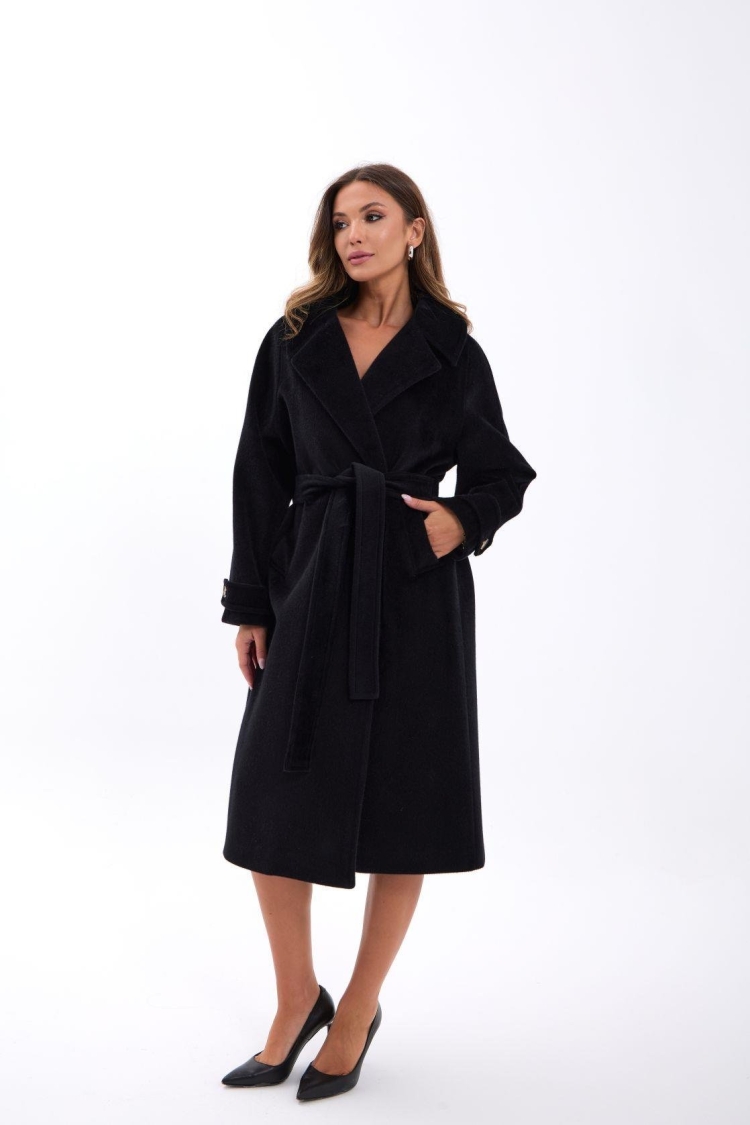 Elegant Wrapover Long Coat - Brand: Fame - Women & Kids, Baby Clothes Wholesale - TheBS Women