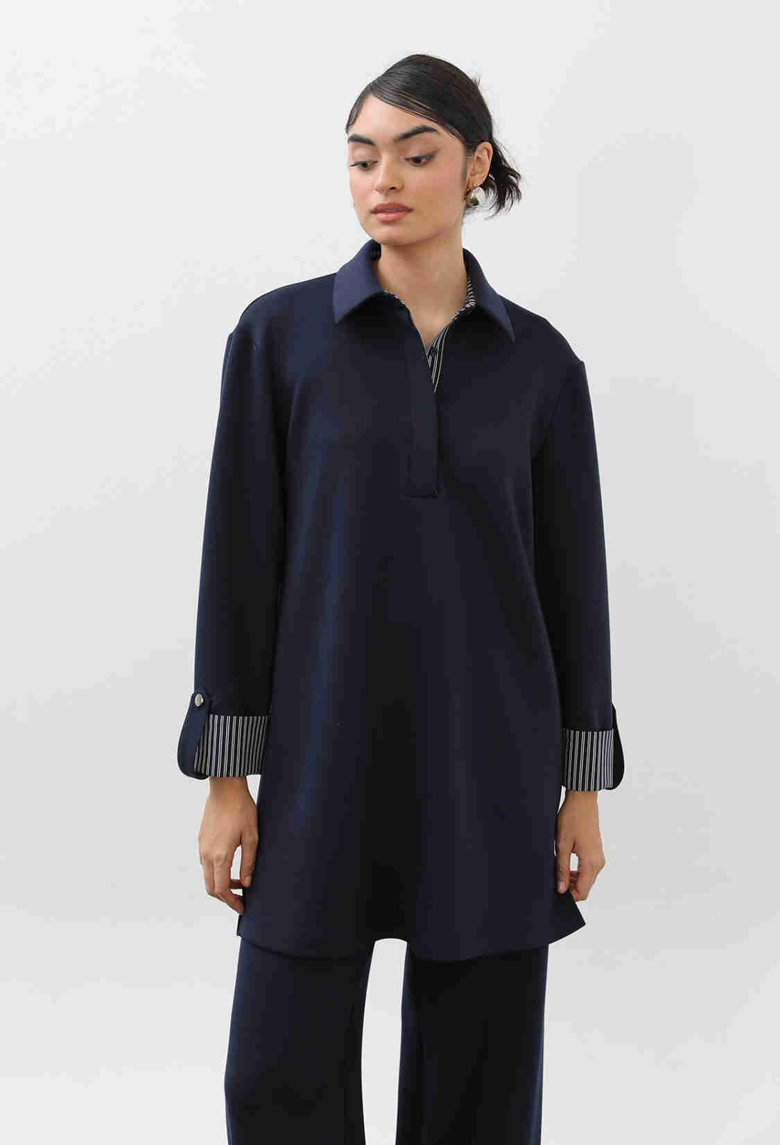 NavyElegant Buttoned Tunic - Brand: Puane - Women & Kids, Baby Clothes Wholesale - TheBS Women