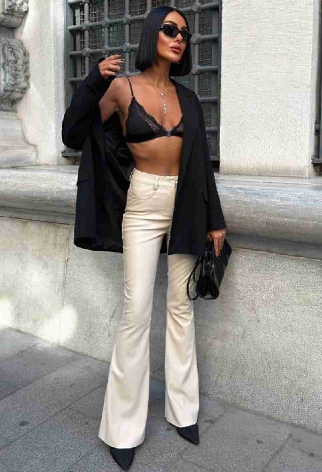 Beige Bootcut Flare Leg Pants With High Waist - Brand: Sobe Istanbul - Women & Kids, Baby Clothes Wholesale - TheBS Women