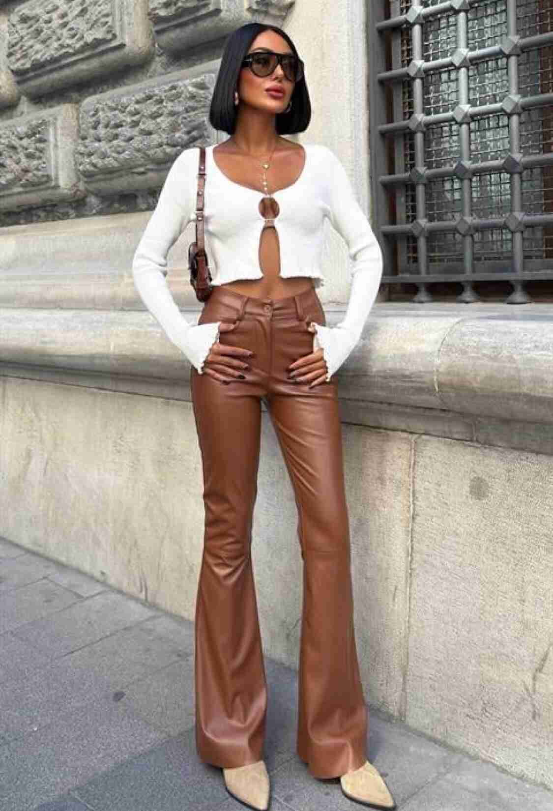 Brown Bootcut Flare Leg Pants - Brand: Sobe Istanbul - Women & Kids, Baby Clothes Wholesale - TheBS Women