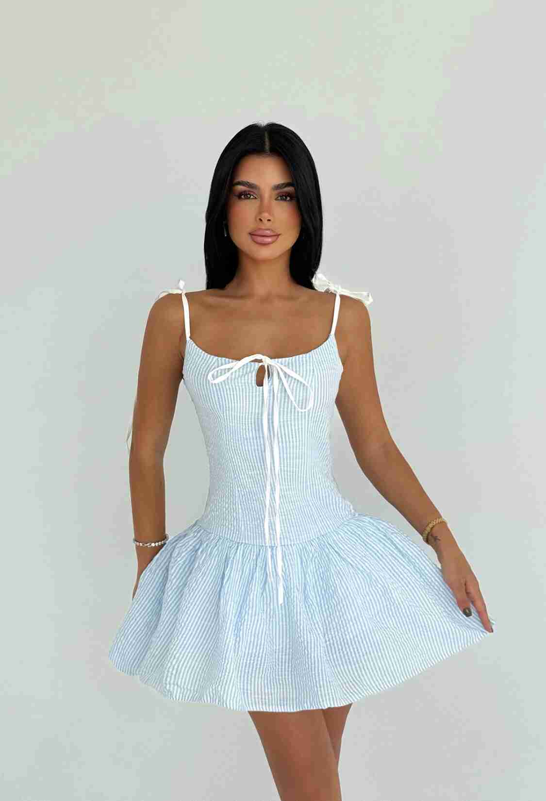 Fit And Flare Striped Mini Dress - Brand: EYYO ATELIER - Women & Kids, Baby Clothes Wholesale - TheBS Women
