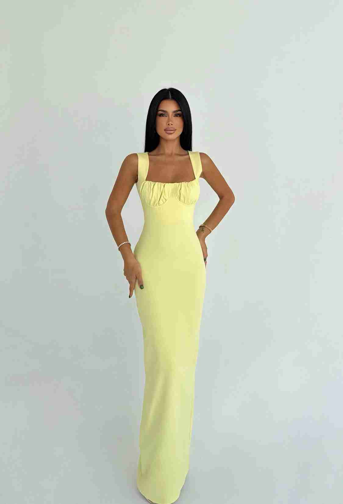 Elegant Sheath Dress With Square Neck - Brand: EYYO ATELIER - Women & Kids, Baby Clothes Wholesale - TheBS Women