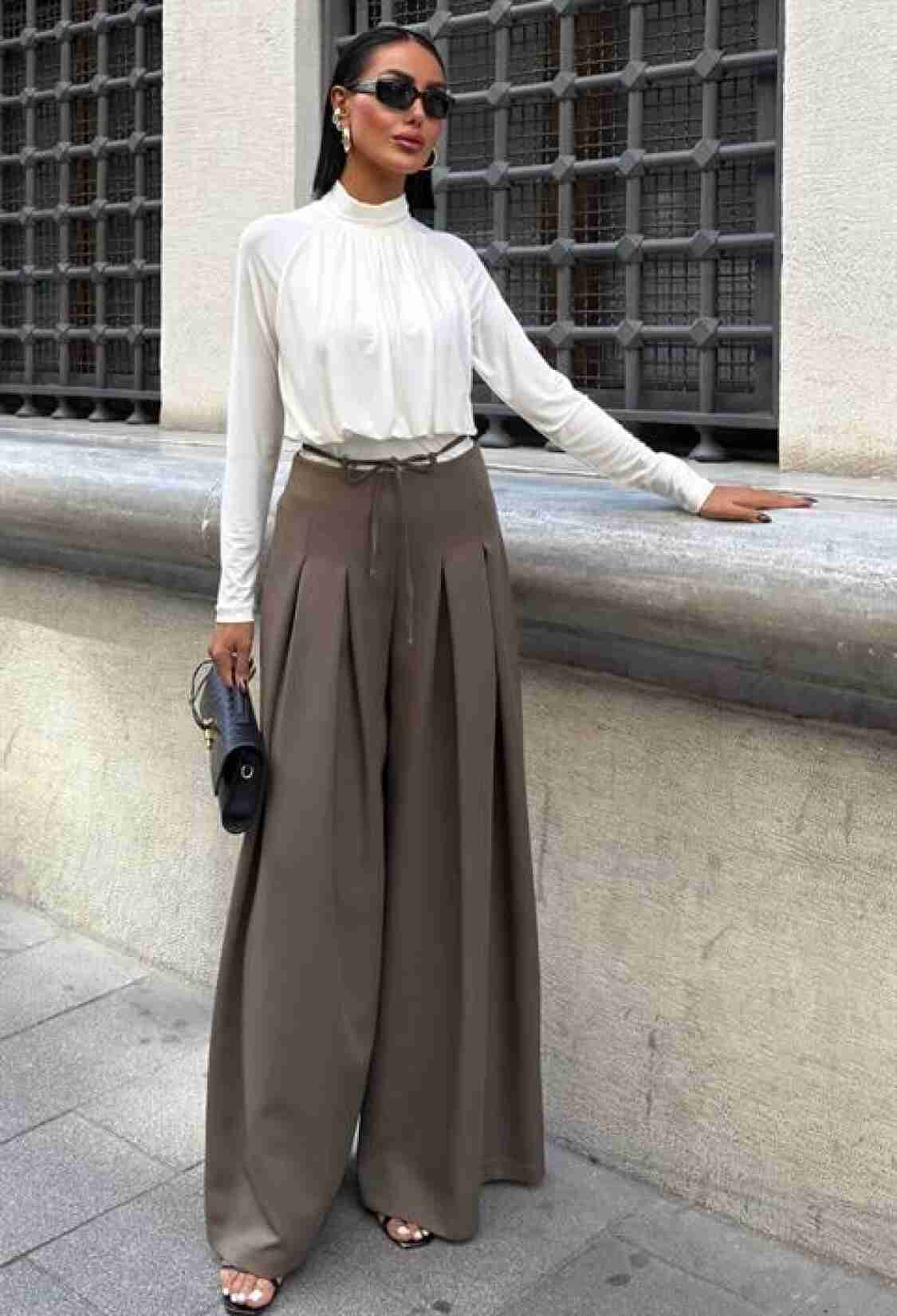 Waistband Detailed Pleated Slippery Pants - Brand: Sobe Istanbul - Women & Kids, Baby Clothes Wholesale - TheBS Women