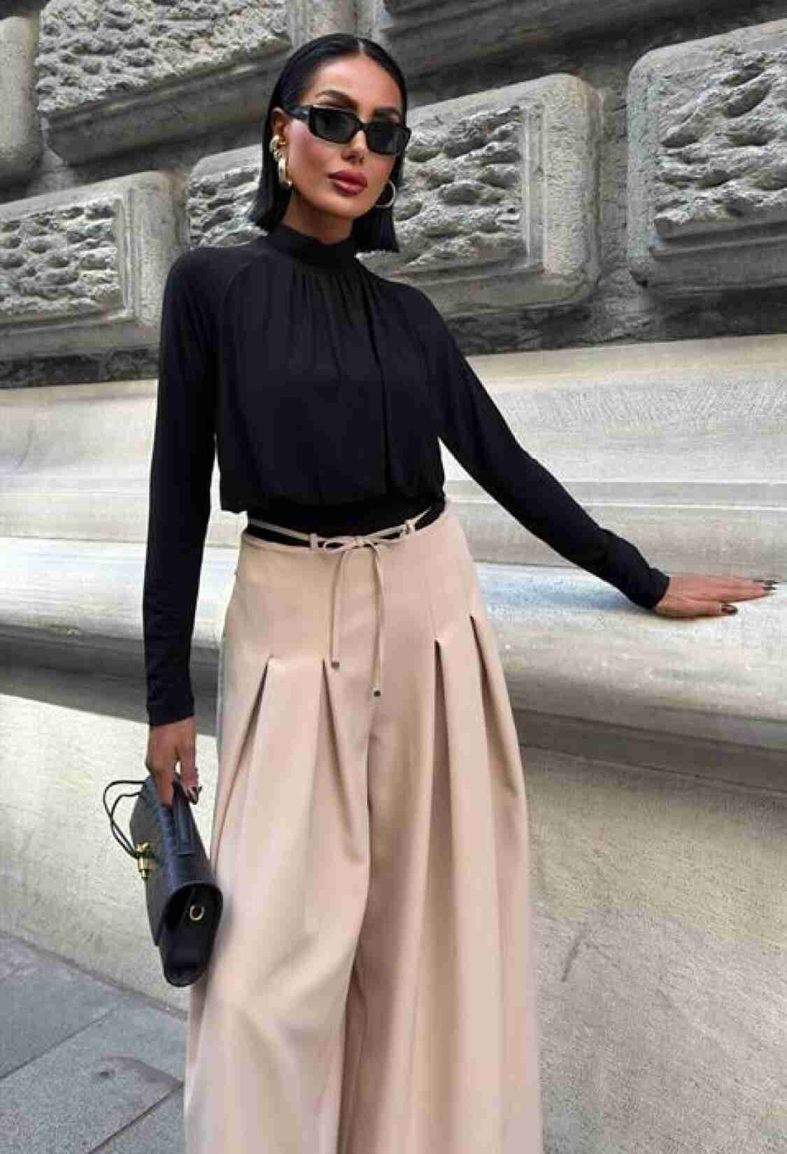 Beige Palazzo Wide Leg High Waist Pants - Brand: Sobe Istanbul - Women & Kids, Baby Clothes Wholesale - TheBS Women