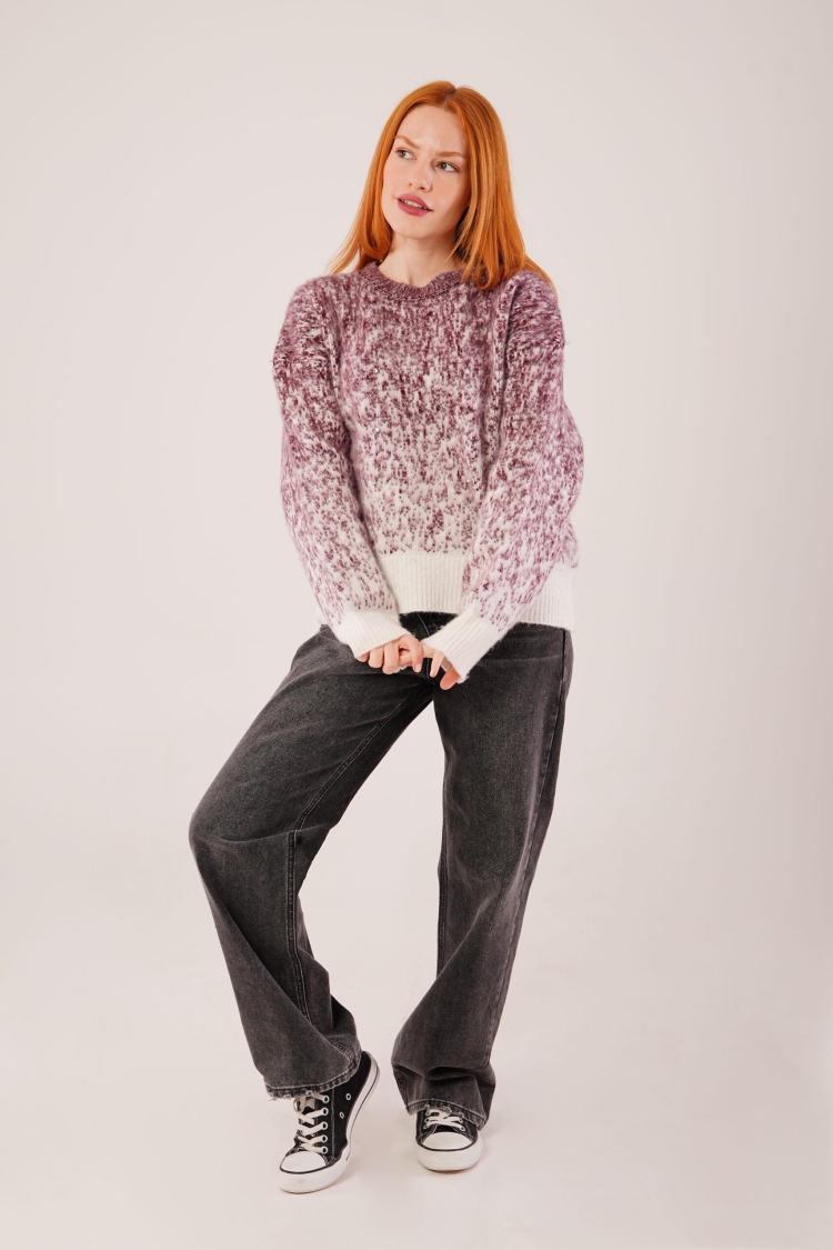 Mix Color Sweater Oversized Fit Round Neck - Brand: Lustrin - Women & Kids, Baby Clothes Wholesale - TheBS Women