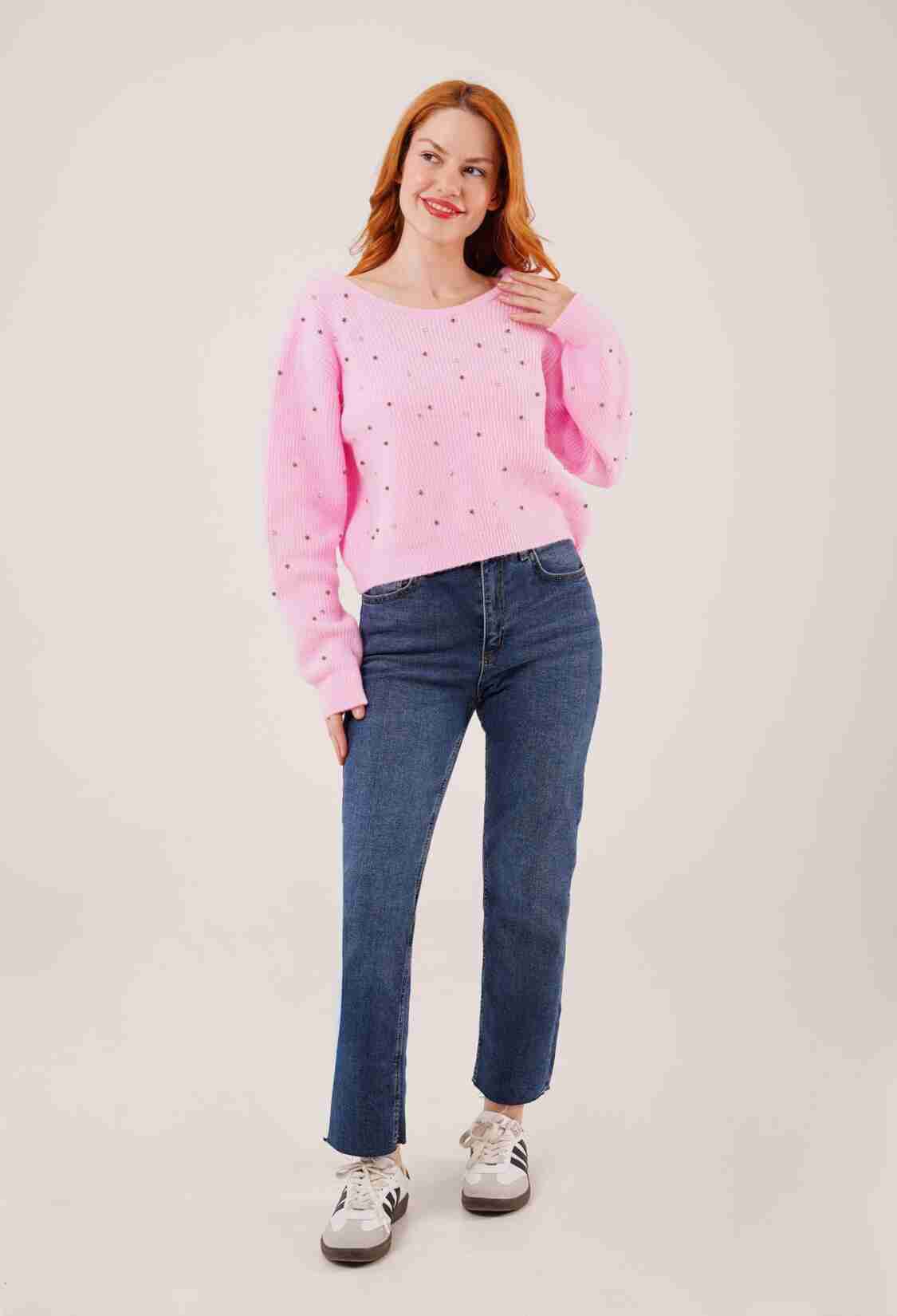 Sweater Oversized Fit Sequined Casual Glam - Brand: Lustrin - Women & Kids, Baby Clothes Wholesale - TheBS Women