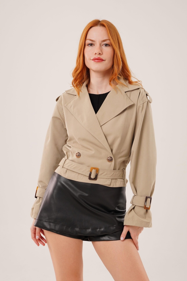 Trenchcoat Classic Single-Breasted Buttoned Coat - Brand: Lustrin - Women & Kids, Baby Clothes Wholesale - TheBS Women