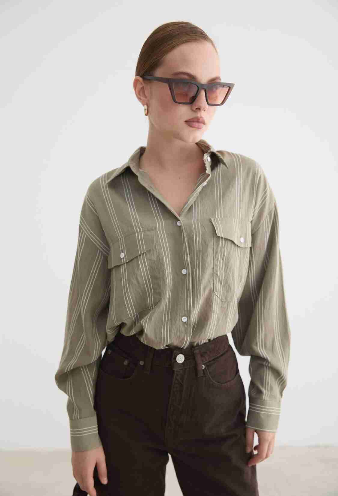 Striped Oversized Fit Shirt - Brand: Levure - Women & Kids, Baby Clothes Wholesale - TheBS Women