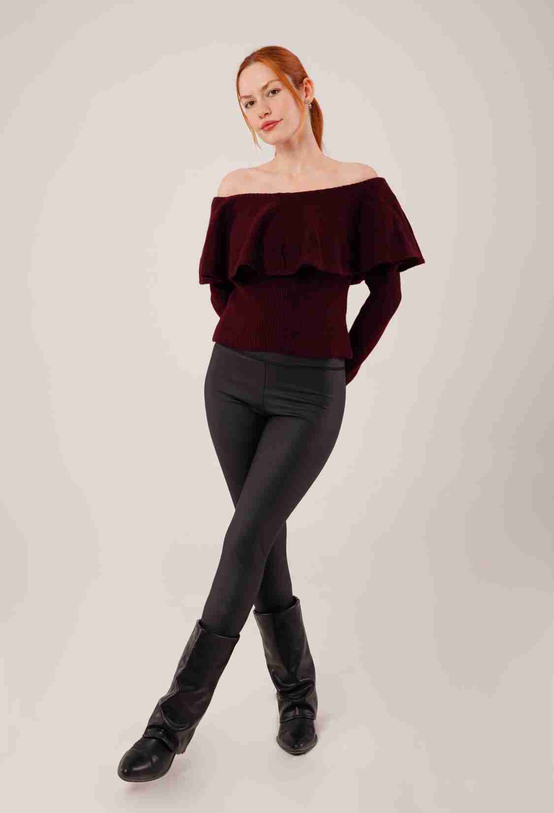 Sweater With Off Shoulder Neck - Brand: Lustrin - Women & Kids, Baby Clothes Wholesale - TheBS Women