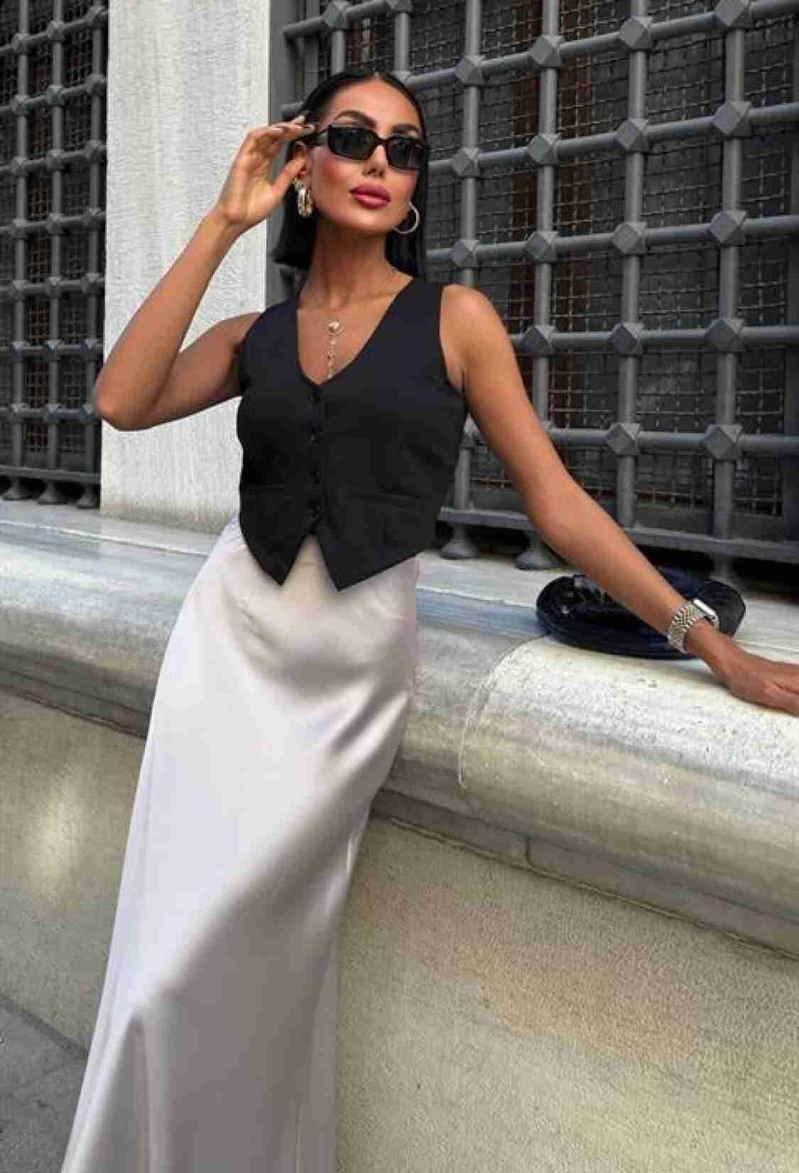 Beige Elegant Mermaid Maxi Skirt High Waist - Brand: Sobe Istanbul - Women & Kids, Baby Clothes Wholesale - TheBS Women