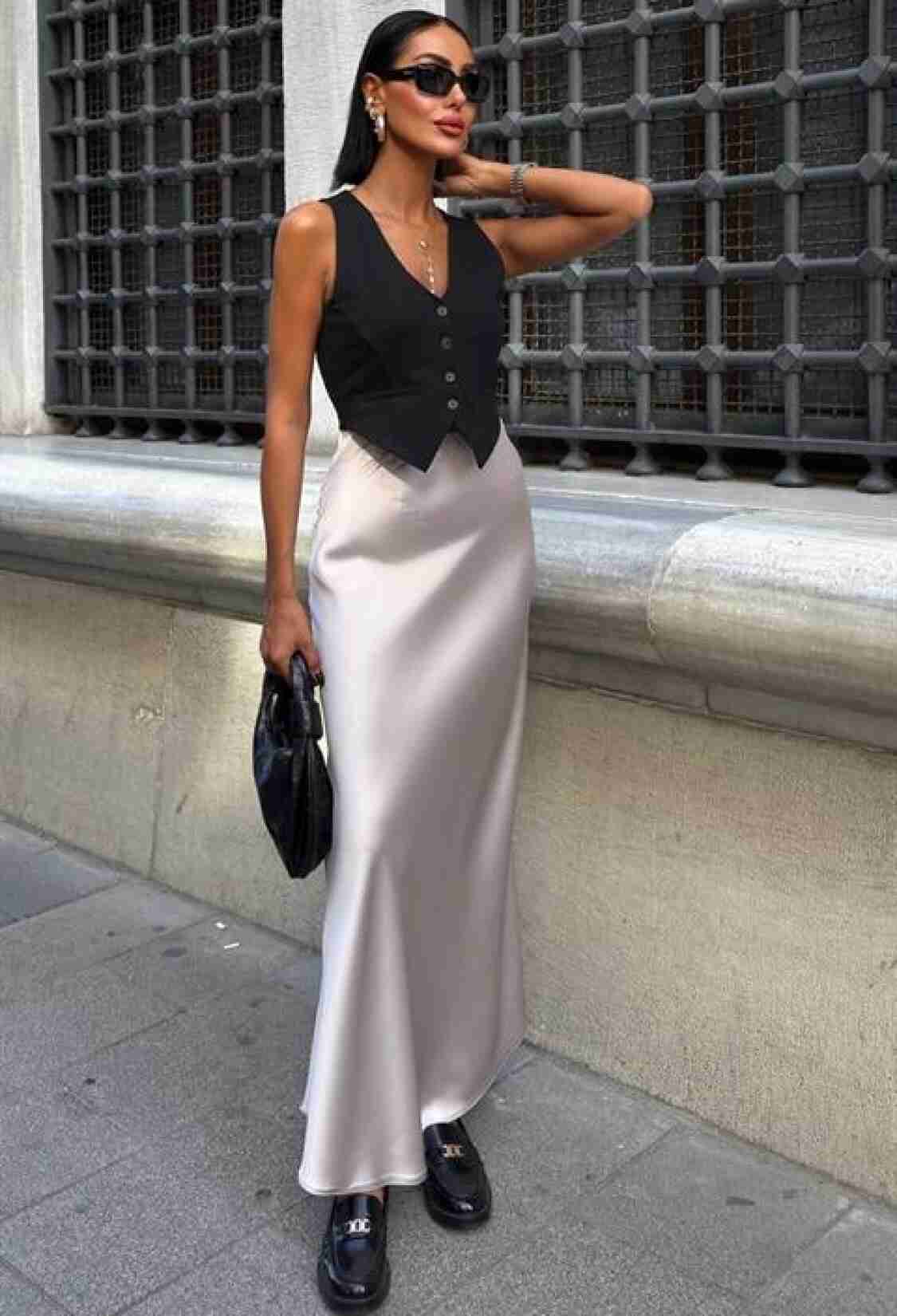 Beige Elegant Mermaid Maxi Skirt High Waist - Brand: Sobe Istanbul - Women & Kids, Baby Clothes Wholesale - TheBS Women