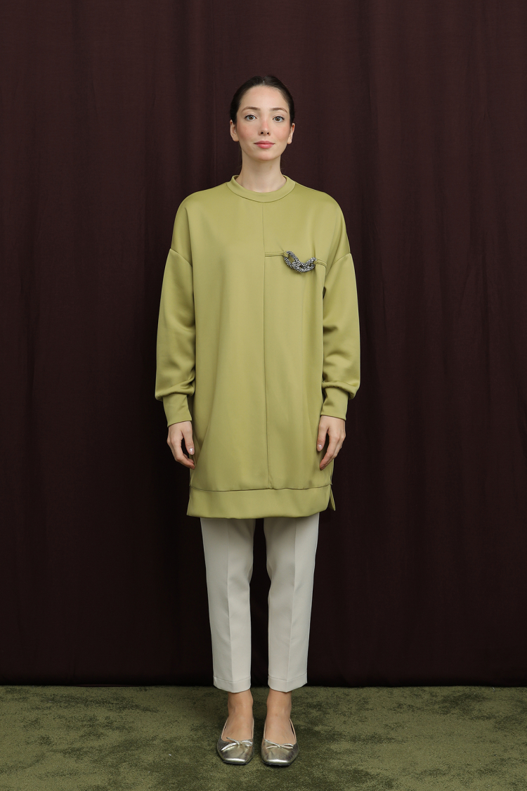 Khaki Casual Modest Elegant Oversized Fit Tunic - Brand: Puane - Women & Kids, Baby Clothes Wholesale - TheBS Women