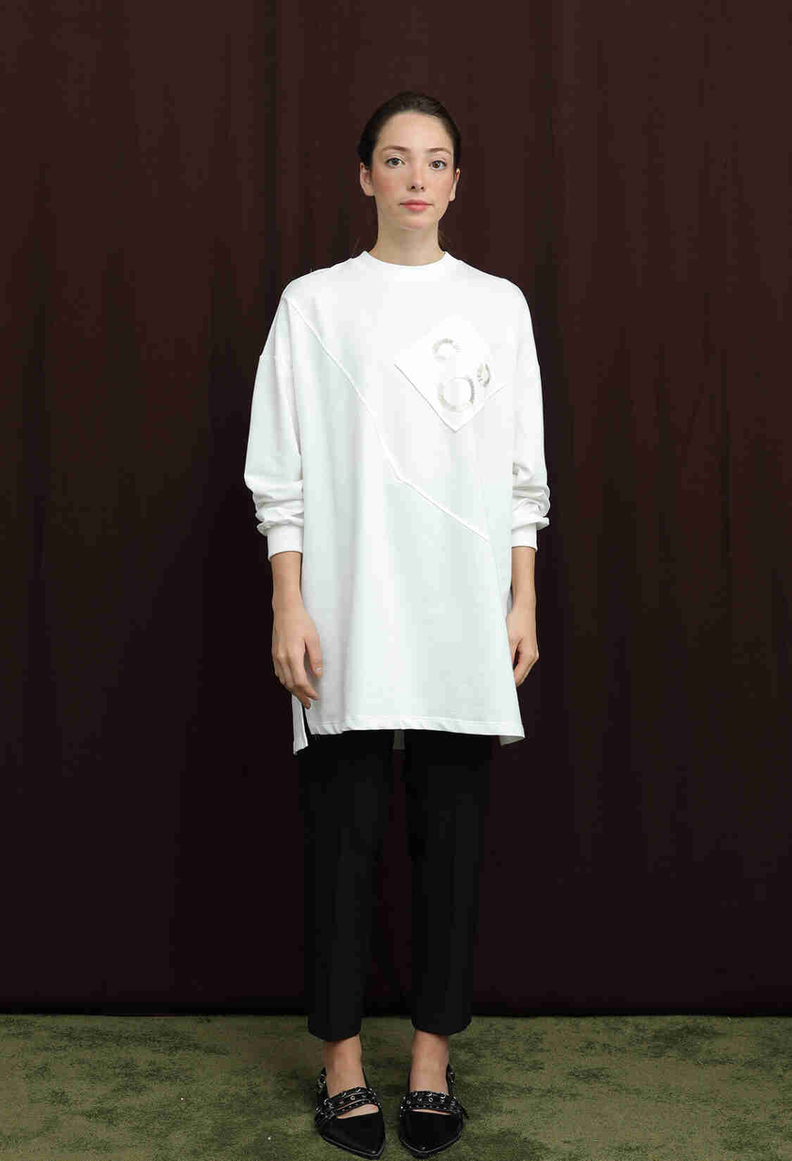 White Modest Casual Elegant Tunic - Brand: Puane - Women & Kids, Baby Clothes Wholesale - TheBS Women