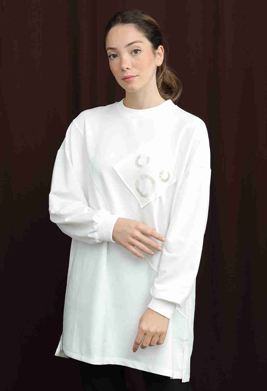 White Modest Casual Elegant Tunic - Brand: Puane - Women & Kids, Baby Clothes Wholesale - TheBS Women