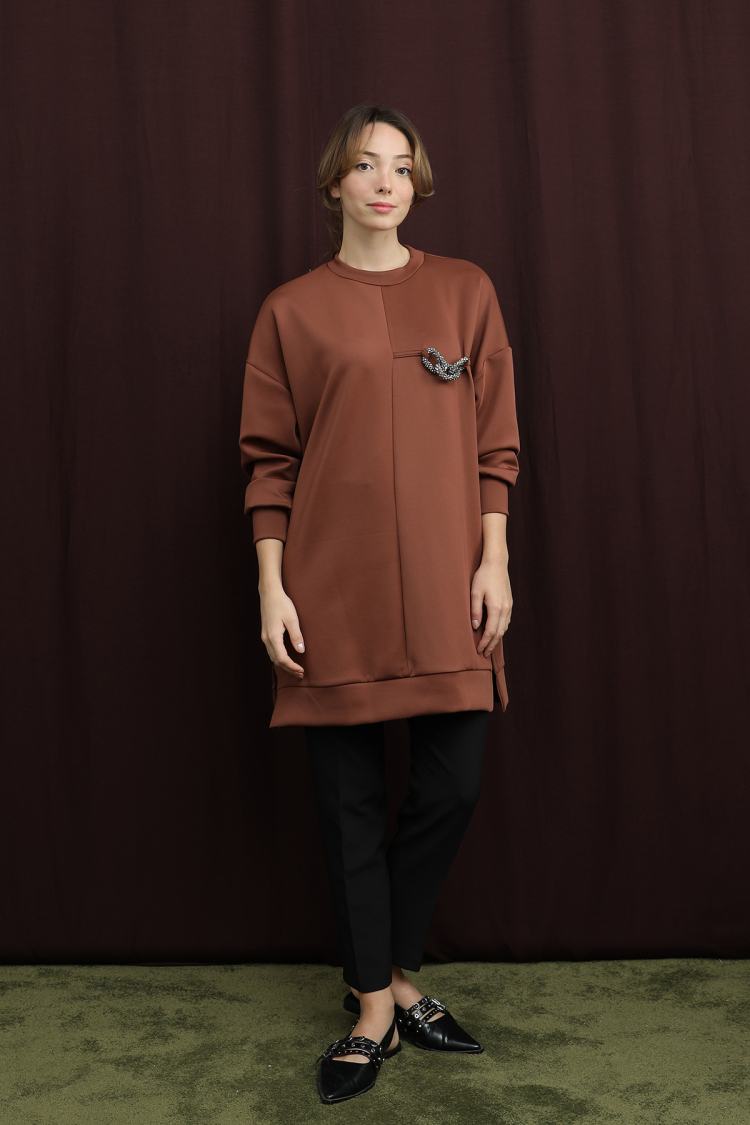 Casual Oversized Tunic With 3/4 Sleeves - Brand: Puane - Women & Kids, Baby Clothes Wholesale - TheBS Women