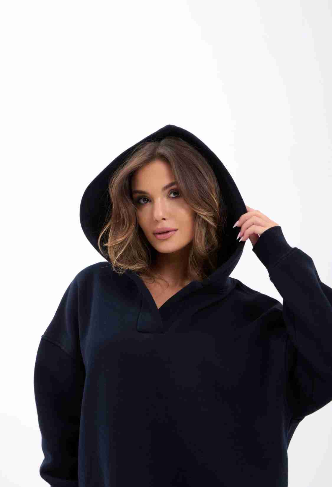 Oversized Casual Sweatshirt With Hood - Brand: Fame - Women & Kids, Baby Clothes Wholesale - TheBS Women