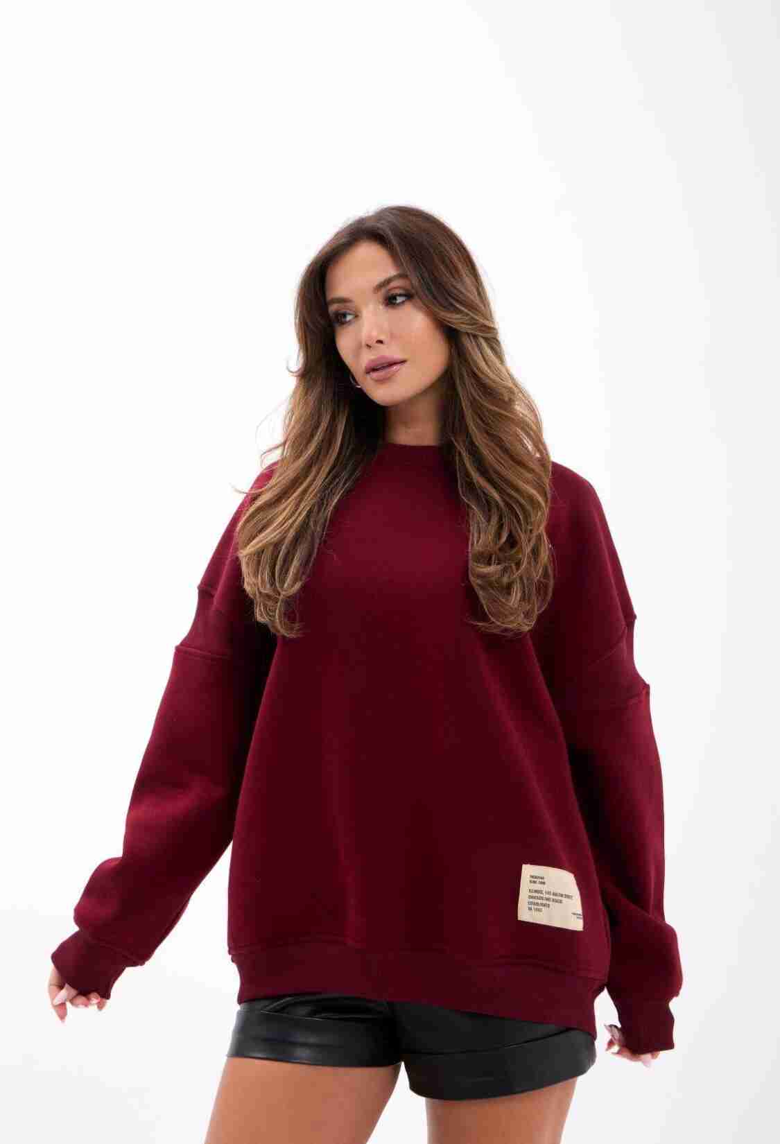Sweatshirt Oversized Crew Neck Casual - Brand: Fame - Women & Kids, Baby Clothes Wholesale - TheBS Women