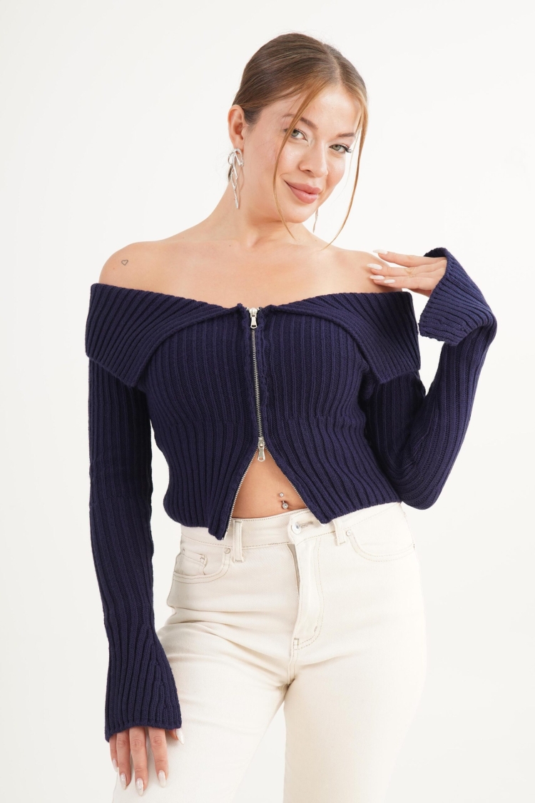 Cardigan - Sexy Casual Elegant Zip-Up - Brand: Lustrin - Women & Kids, Baby Clothes Wholesale - TheBS Women