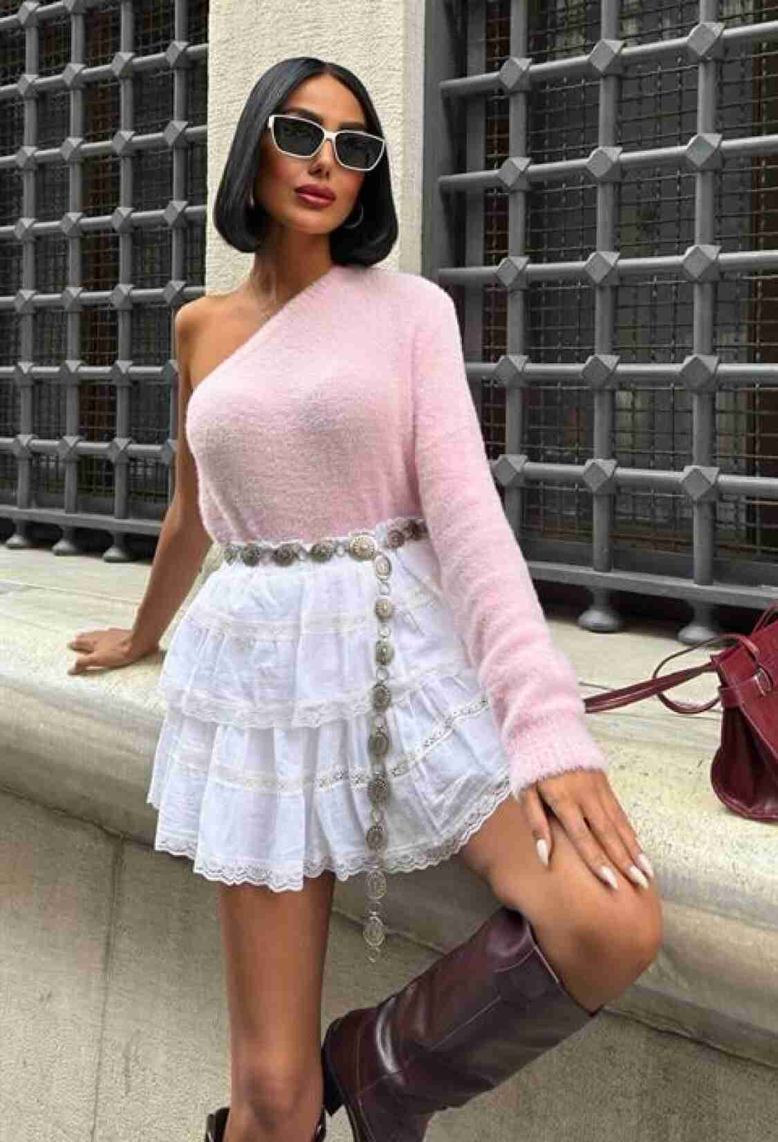 Fitted One Shoulder Neck Sweater - Brand: Sobe Istanbul - Women & Kids, Baby Clothes Wholesale - TheBS Women