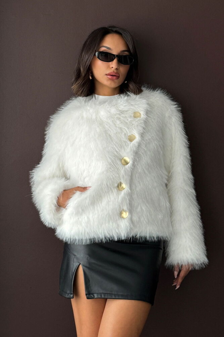 Elegant White Fur Jacket - Brand: Topshow - Women & Kids, Baby Clothes Wholesale - TheBS Women
