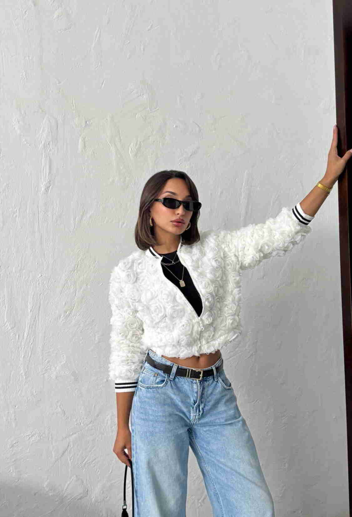 White Bomber Jacket - Brand: Topshow - Women & Kids, Baby Clothes Wholesale - TheBS Women