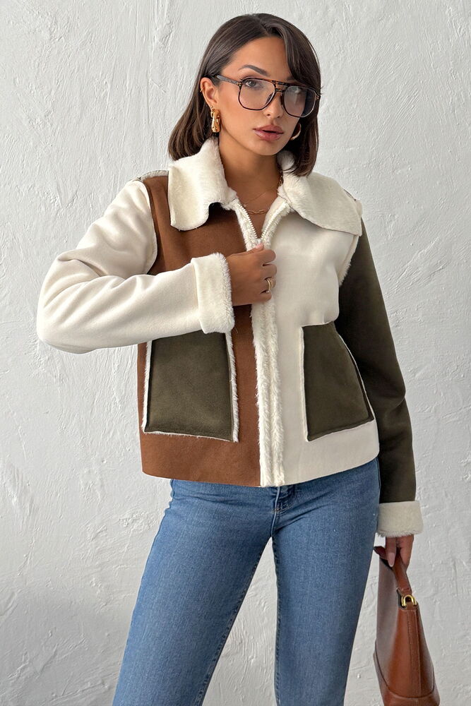 Brown Shacket Jacket With Zip Up Closure - Brand: Topshow - Women & Kids, Baby Clothes Wholesale - TheBS Women