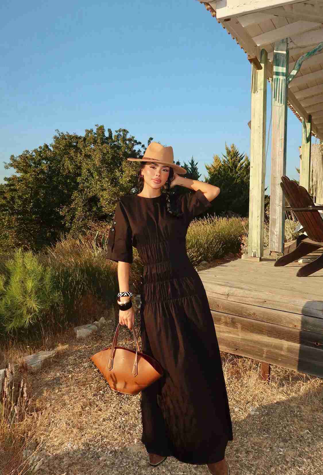 Brown Ethnic Fit And Flare Dress - Brand: EYYO ATELIER - Women & Kids, Baby Clothes Wholesale - TheBS Women