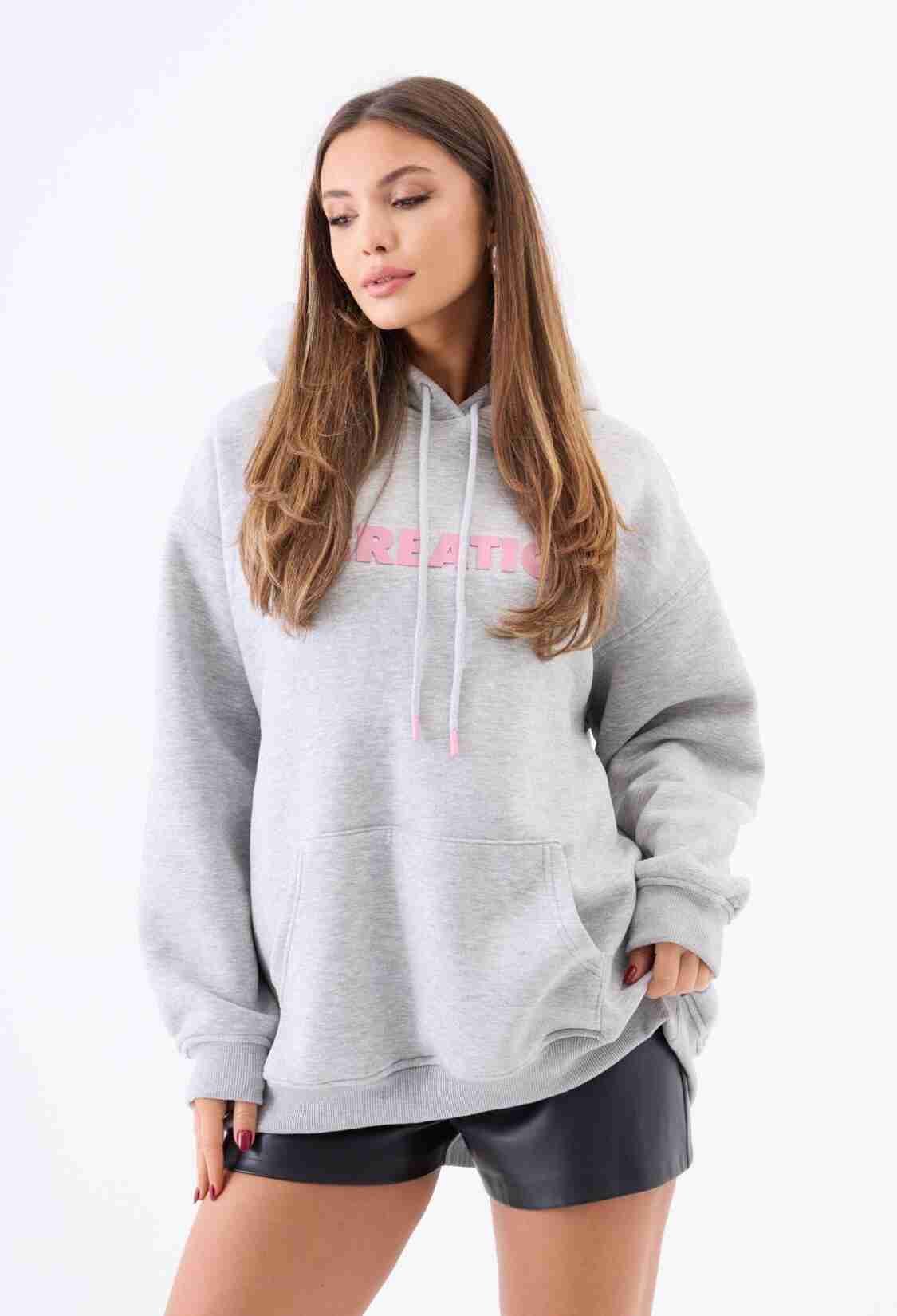 Casual Streetwear Sweatshirt With Hooded Neck - Brand: Fame - Women & Kids, Baby Clothes Wholesale - TheBS Women