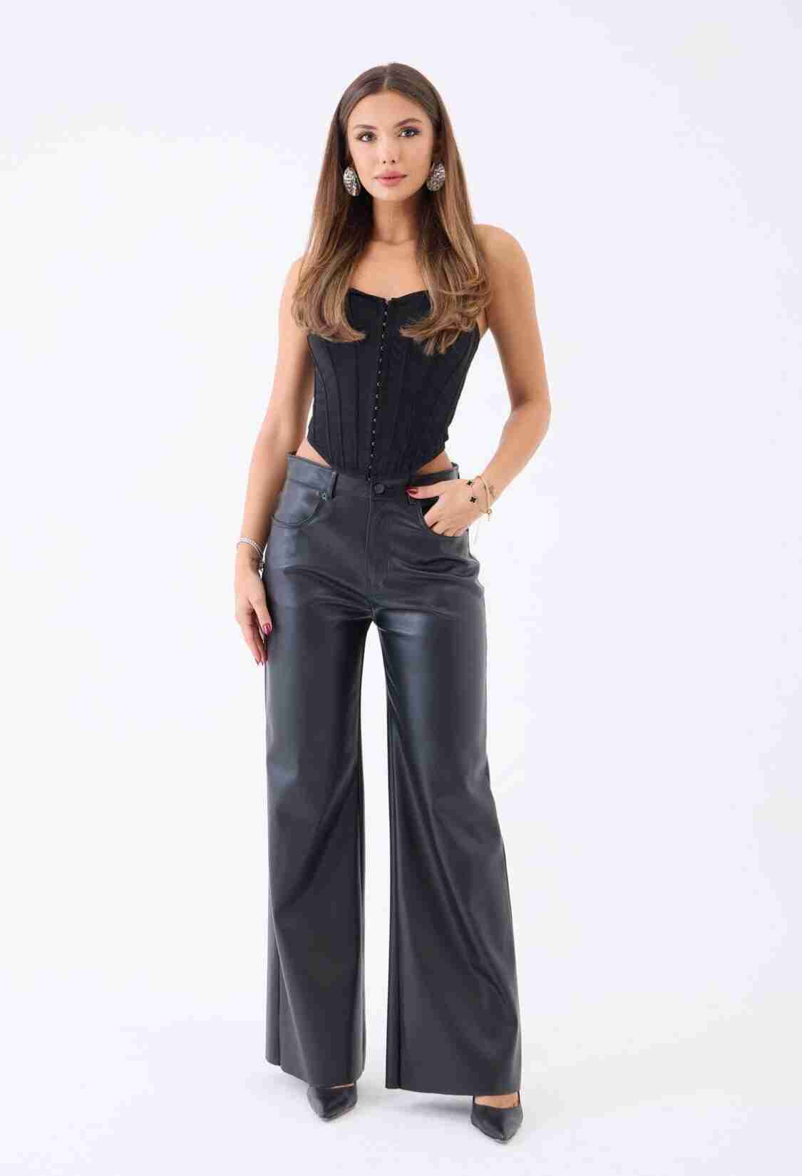 Black Sexy Elegant Wide Leg Palazzo Pants - Brand: Fame - Women & Kids, Baby Clothes Wholesale - TheBS Women