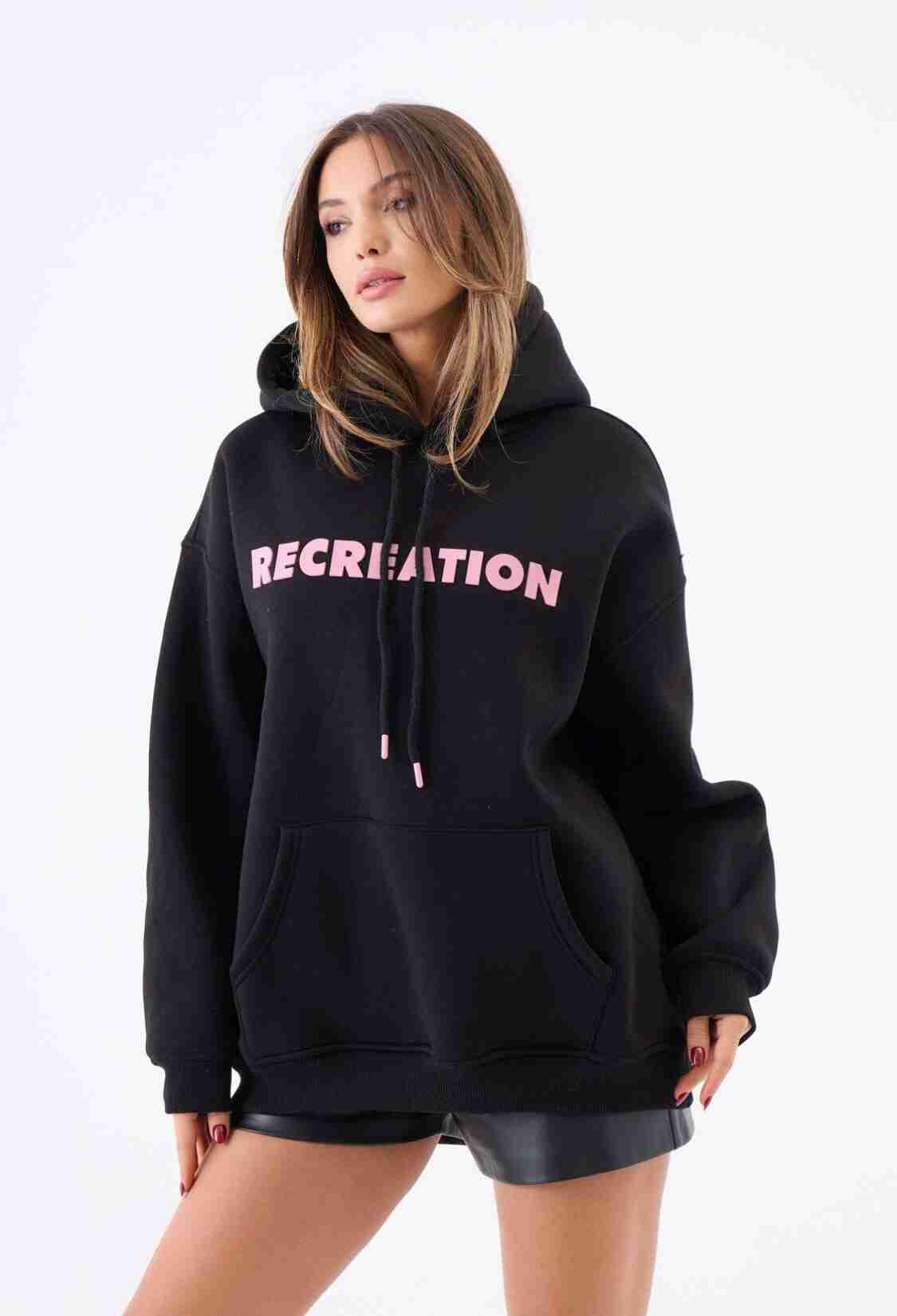 Oversized Hoodie With Letter Print - Brand: Fame - Women & Kids, Baby Clothes Wholesale - TheBS Women