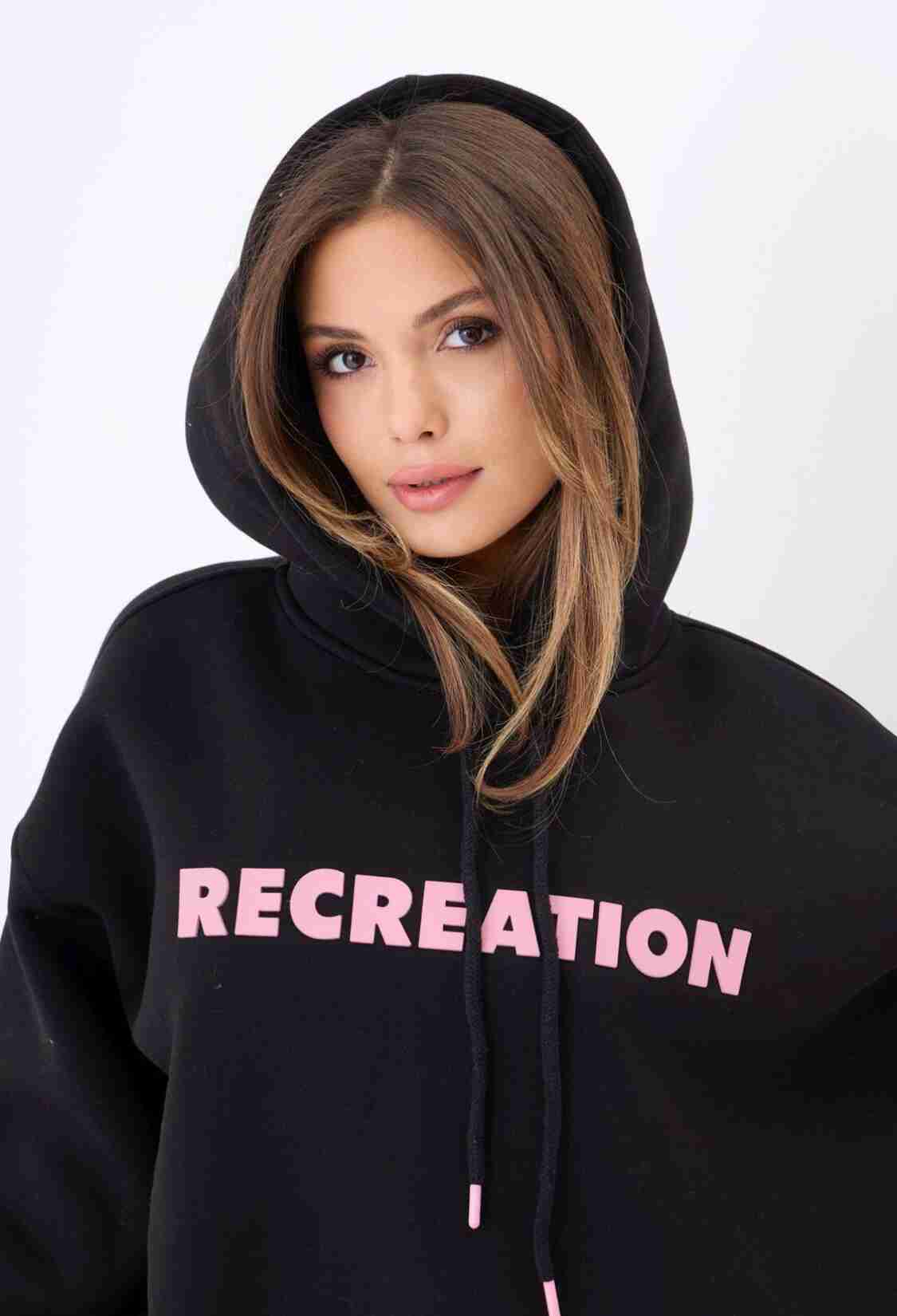 Oversized Hoodie With Letter Print - Brand: Fame - Women & Kids, Baby Clothes Wholesale - TheBS Women