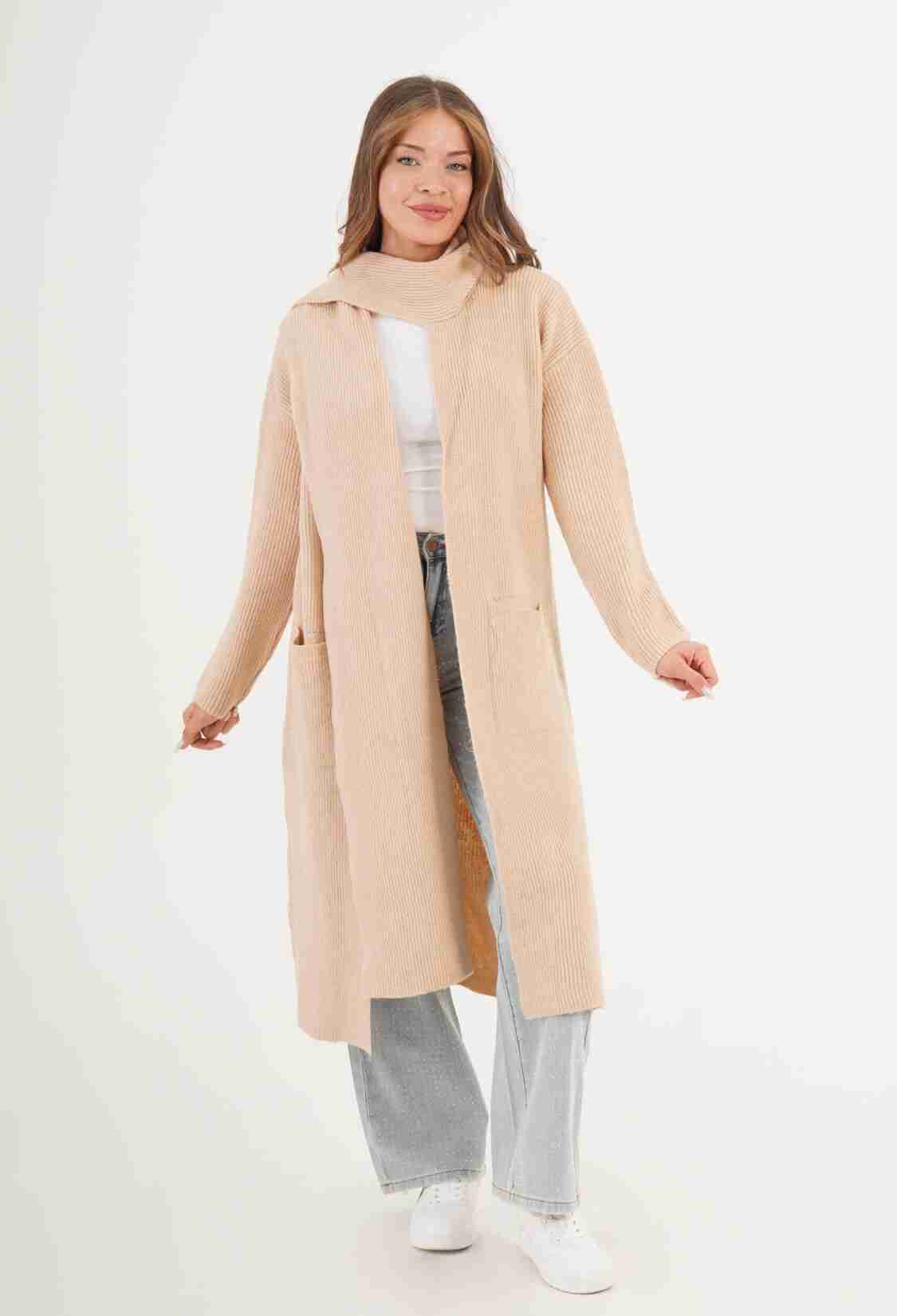 Casual Elegant Cardigan With Shawl Collar - Brand: Lustrin - Women & Kids, Baby Clothes Wholesale - TheBS Women