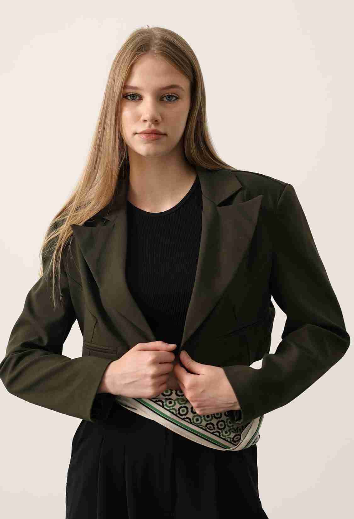 Green Casual Elegant Formal Jacket - Brand: Reyon - Women & Kids, Baby Clothes Wholesale - TheBS Women