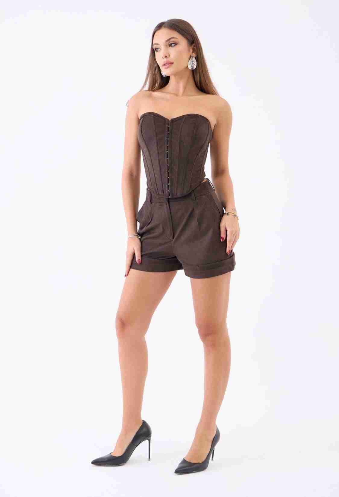 Elegant High Waist Bermuda Shorts - Brand: Fame - Women & Kids, Baby Clothes Wholesale - TheBS Women
