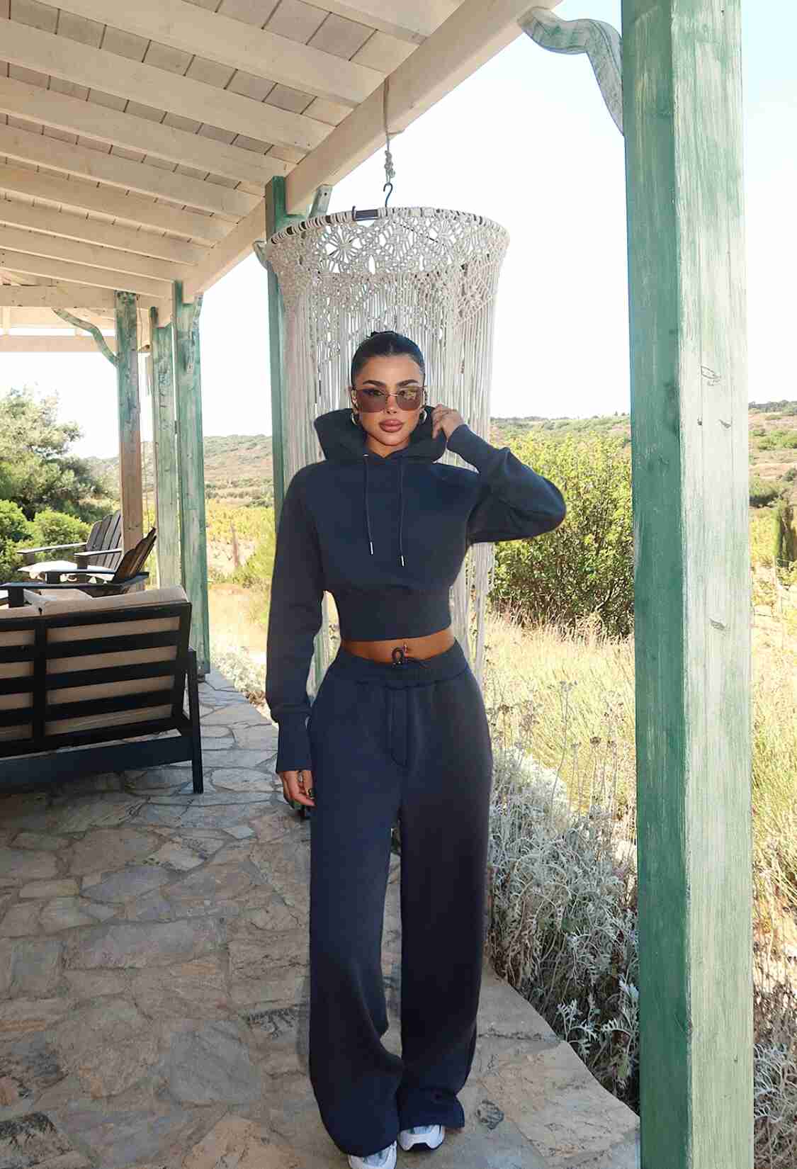 Navy Blue Tracksuit - Casual Sporty Jogger Set - Brand: EYYO ATELIER - Women & Kids, Baby Clothes Wholesale - TheBS Women
