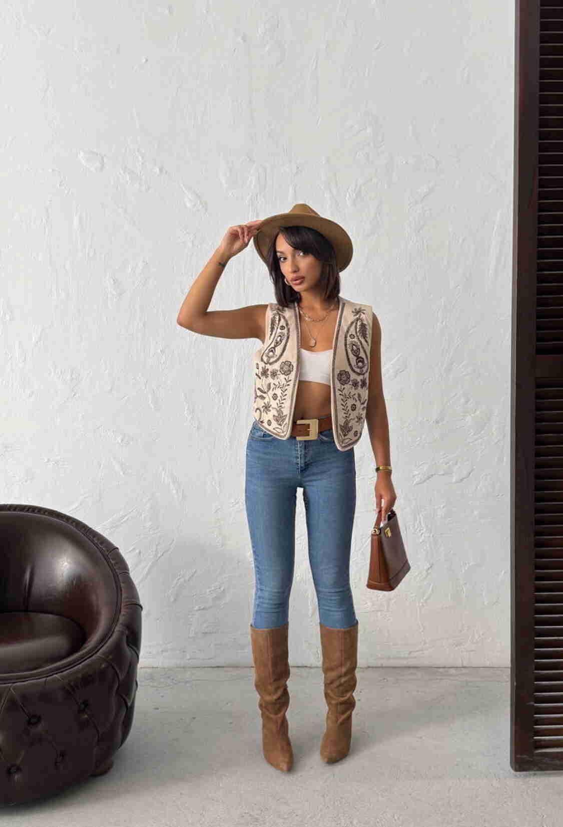 Beige Boho Elegant Regular Fit Vest - Brand: Topshow - Women & Kids, Baby Clothes Wholesale - TheBS Women