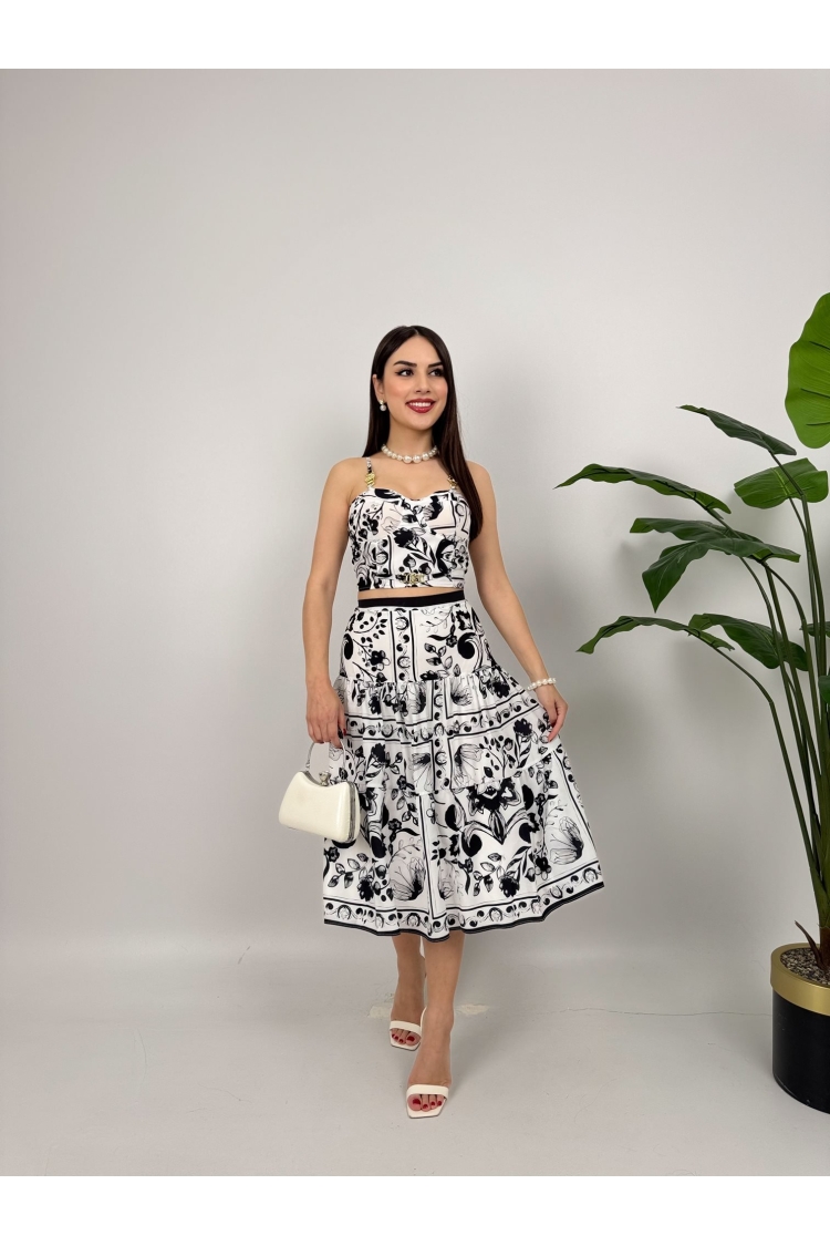 Flared Midi Skirt High Waist Casual Elegant - Brand: Miss Janell - Women & Kids, Baby Clothes Wholesale - TheBS Women