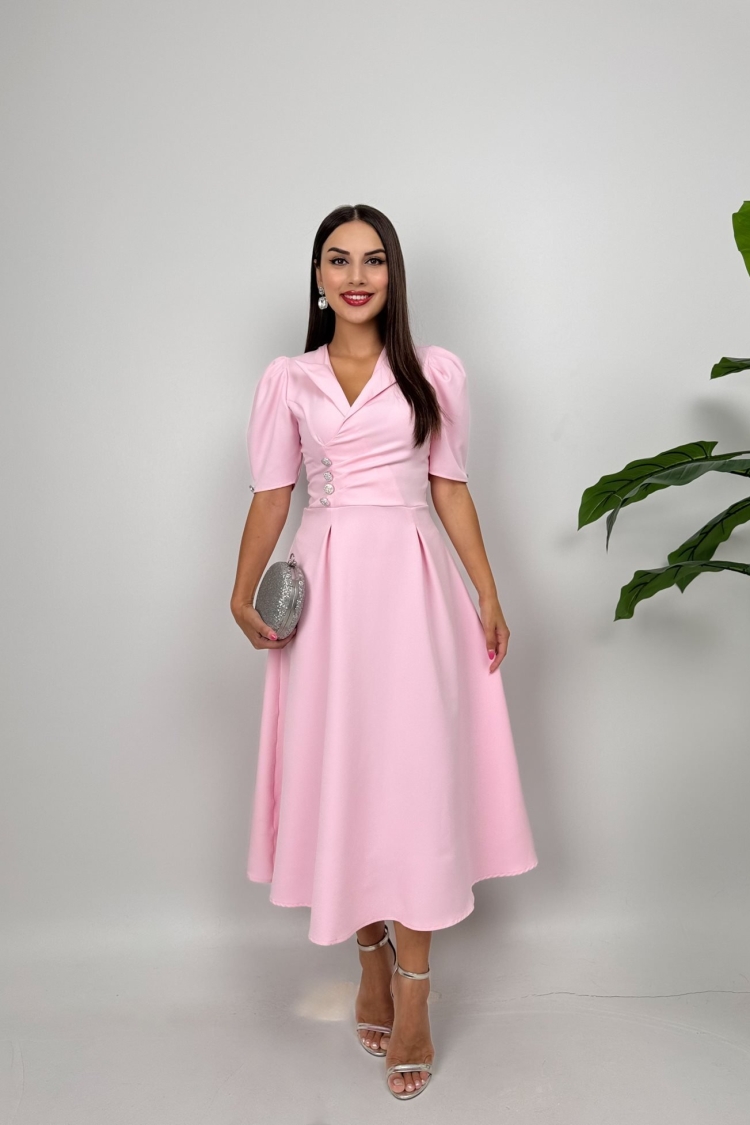 ElegantFit And Flare Midi Dress - Brand: Miss Janell - Women & Kids, Baby Clothes Wholesale - TheBS Women