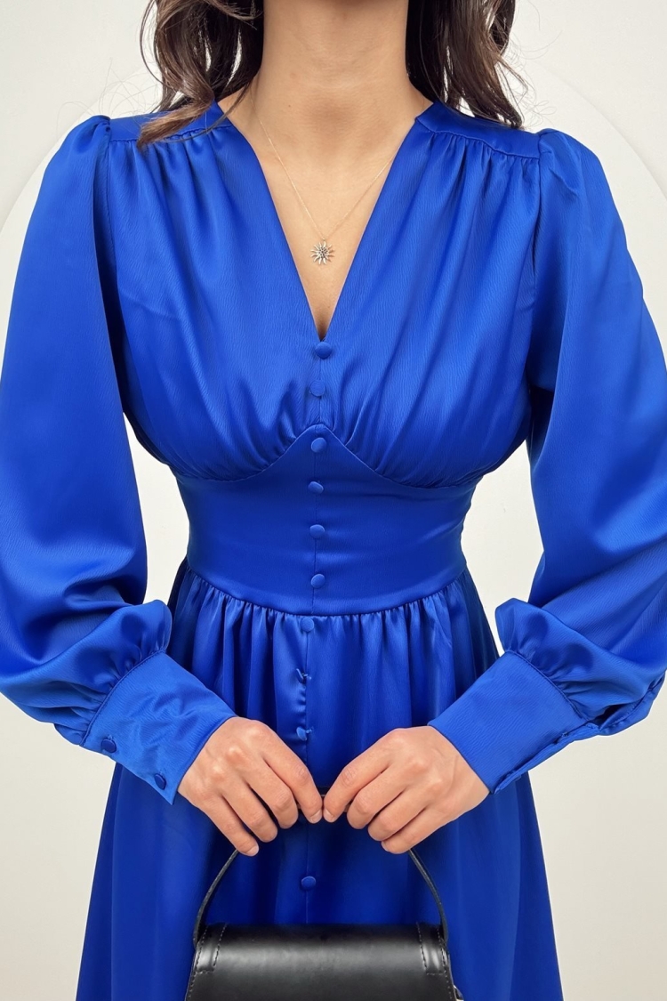 Blue Elegant Fit And Flare Dress - Brand: Miss Janell - Women & Kids, Baby Clothes Wholesale - TheBS Women