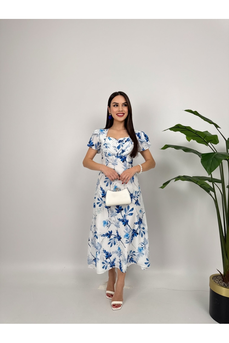 Blue Elegant Vintage Fit And Flare Dress - Brand: Miss Janell - Women & Kids, Baby Clothes Wholesale - TheBS Women