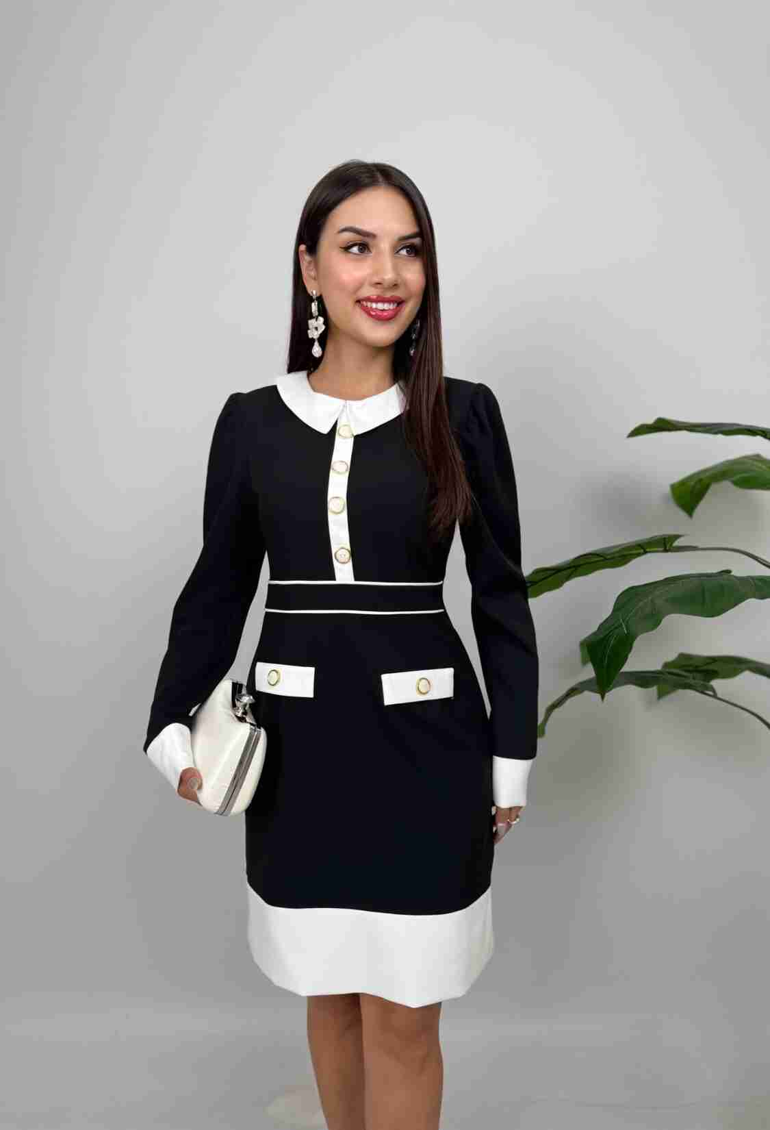 ElegantShift Dress With Puff Sleeves - Brand: Miss Janell - Women & Kids, Baby Clothes Wholesale - TheBS Women