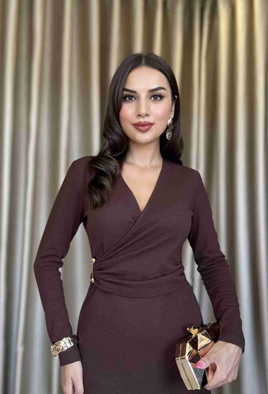 ElegantWrap Dress With Long Sleeves - Brand: Miss Janell - Women & Kids, Baby Clothes Wholesale - TheBS Women