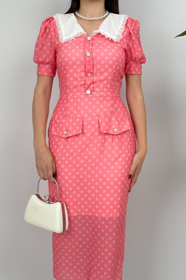 Polka Dot Vintage Sheath Dress - Brand: Miss Janell - Women & Kids, Baby Clothes Wholesale - TheBS Women