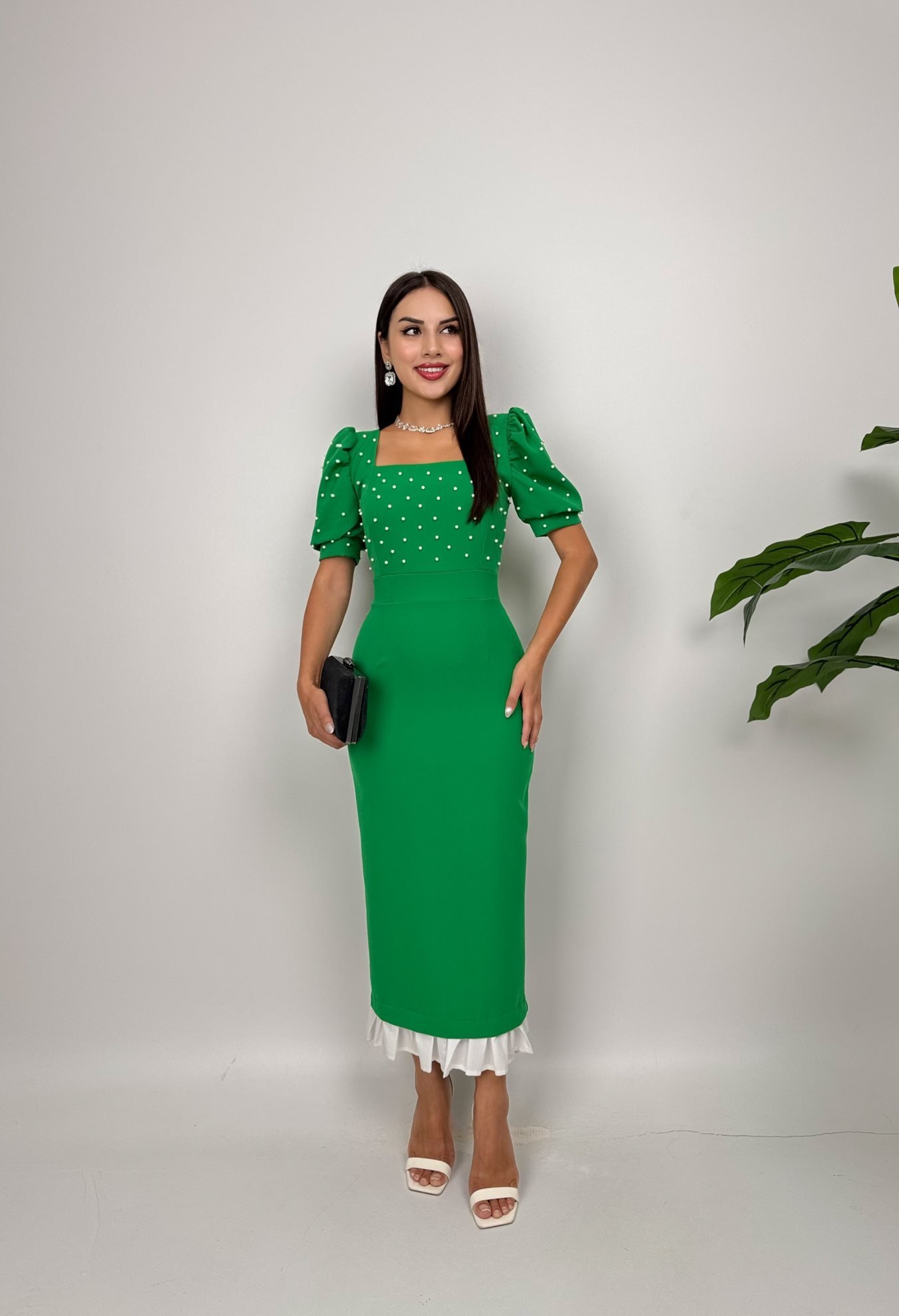 ElegantSheath Dress With Puff Half Sleeves - Brand: Miss Janell - Women & Kids, Baby Clothes Wholesale - TheBS Women