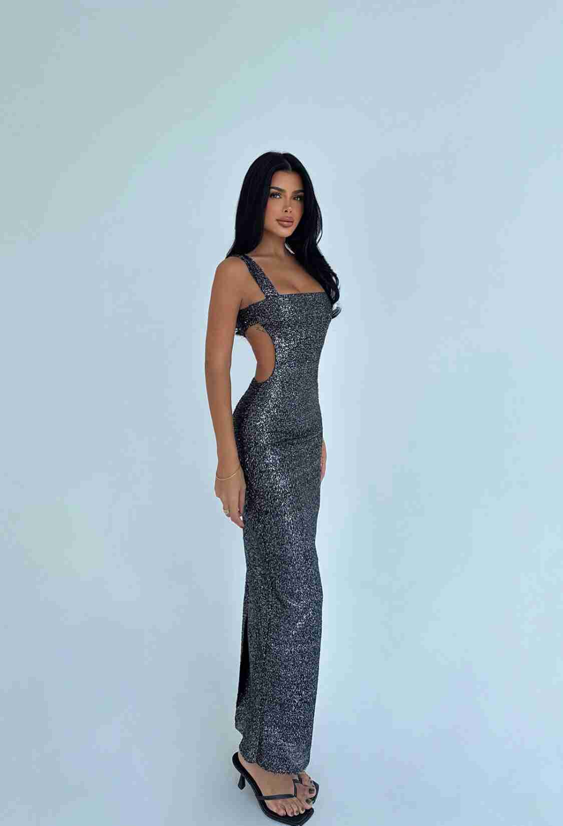Gray Freja Sequined Dress - Brand: EYYO ATELIER - Women & Kids, Baby Clothes Wholesale - TheBS Women