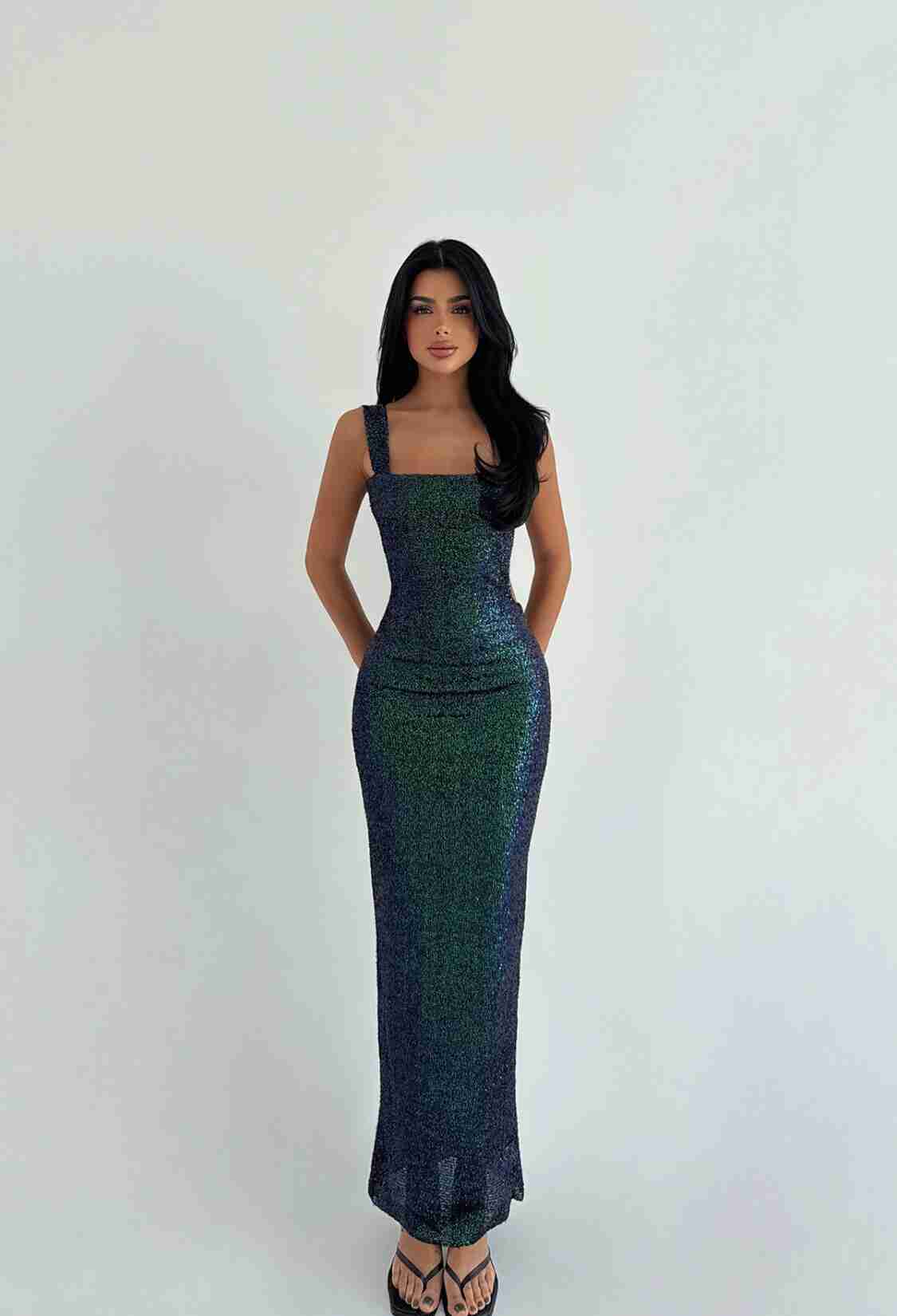 Mix Color Bodycon Dress With Sequined Glam - Brand: EYYO ATELIER - Women & Kids, Baby Clothes Wholesale - TheBS Women